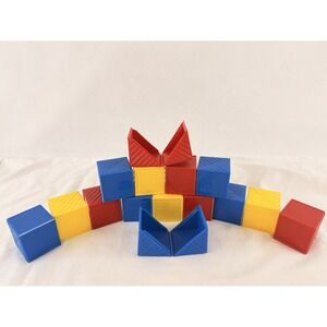 Vintage Tupperware Busy Blocks TupperToys Hinged ABC Puzzle Block Lot